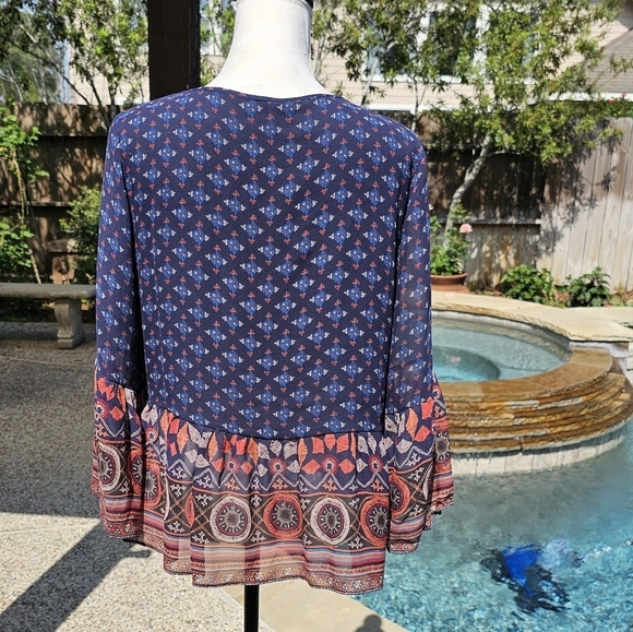 Joie  Hakima Print Peasant Top Boho Blouse Shirt Silk  blouse S - Picture 11 of 16